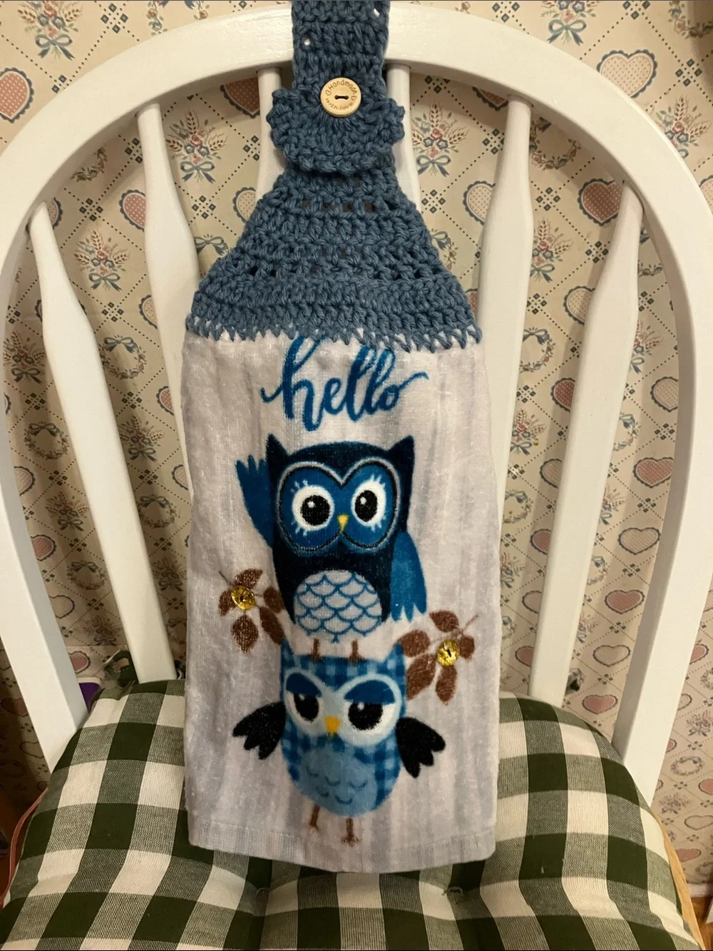 Hand Crocheted Owl Towel